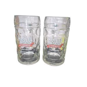 2 Lot Samuel Adams Octoberfest “Fest with the Best” Glass Beer Mugs Glasses CUPS